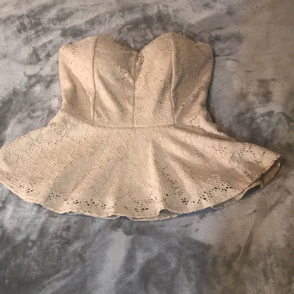 Strapless lace top